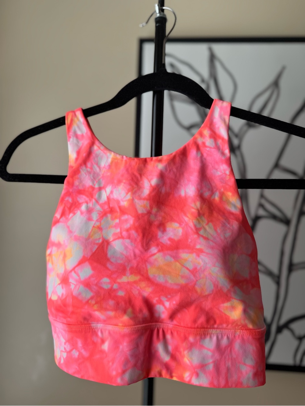Lululemon Coral Tie-Dye Strappy Sports Bra